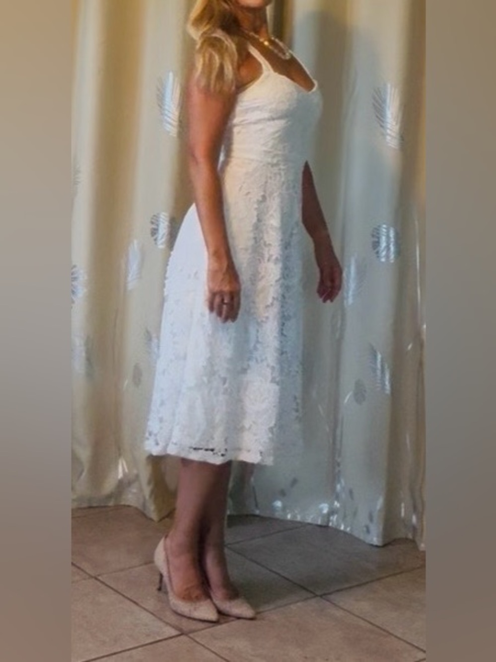 Lulu's White Lace A-Line Sundress - Picture 9 of 10